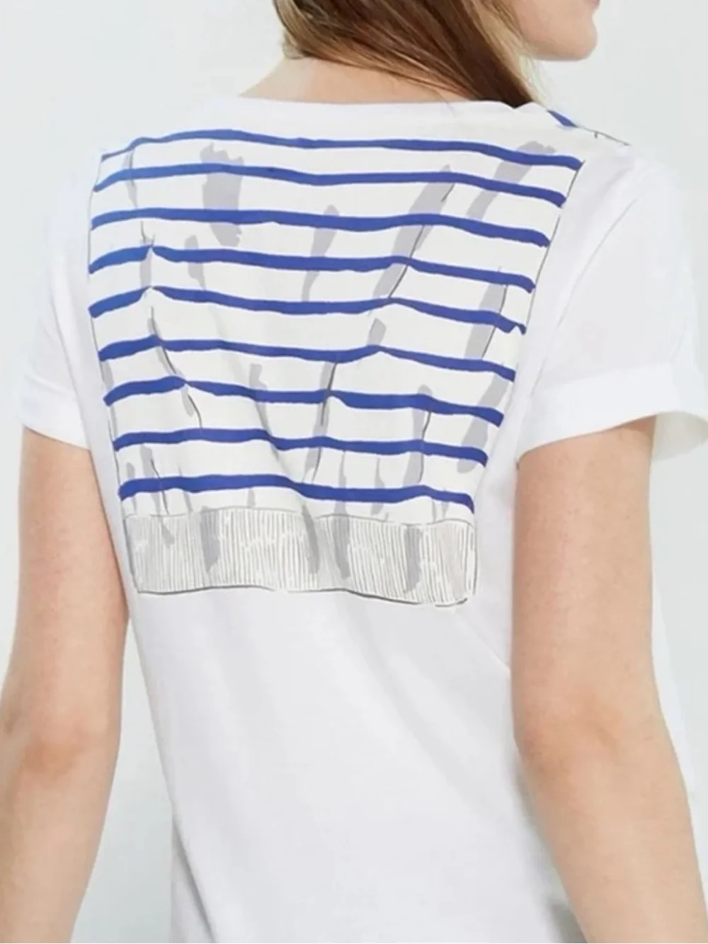 Kate Spade White Blue Broome Street Tromp L’Oeil T Size L